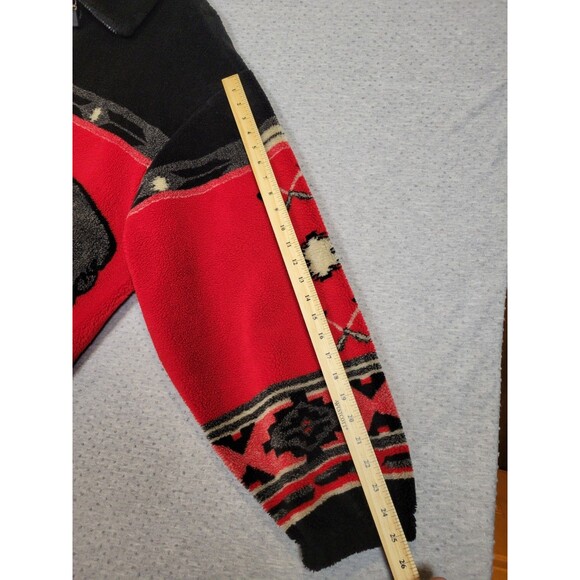 Vintage 90s Fleece Jacket Womens 2XL Native Southwestern Buffalo - Picture 9 of 12